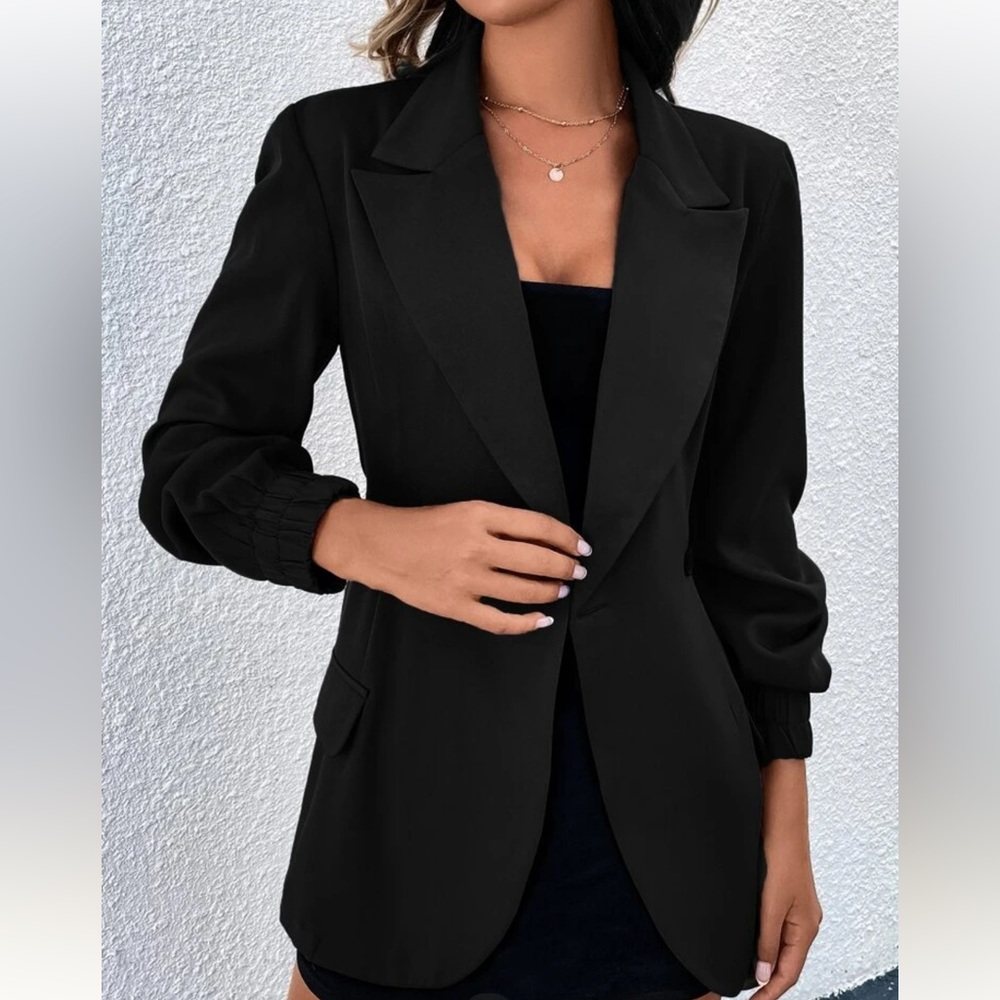 Solid Double Button Blazer